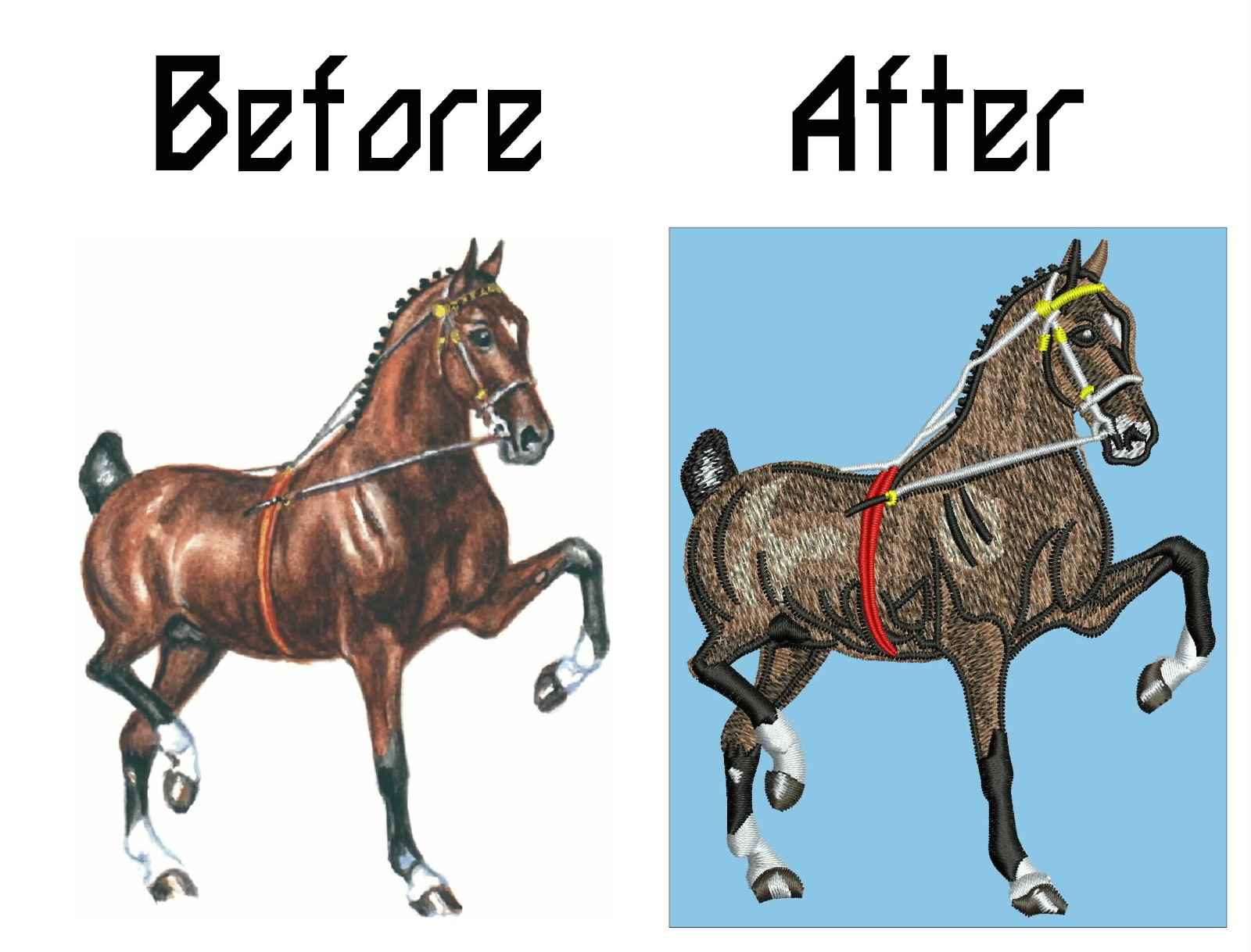 Artwork to embroidery